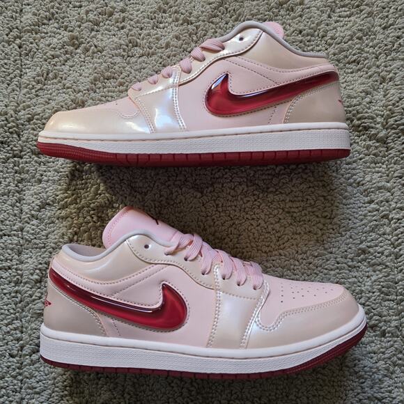 Wmns Air Jordan 1 SE Low Patent Valentine's Day Brand New Sz 10 - Picture 2 of 10